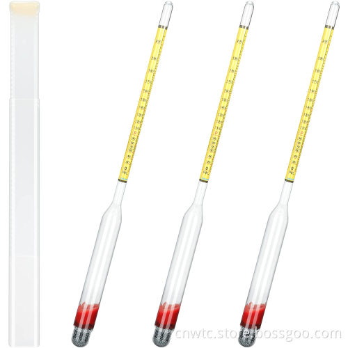 Alcohol Meter: Accurate 0-200 Proof and 0-100 Tralle Alcohol Tester with Hydrometer for Glass Alcohol Measurement